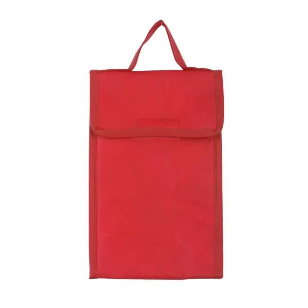 BOLSA TÉRMICA EM TNT 80G/M² - VERMELHA- 27X17X10,5 CM