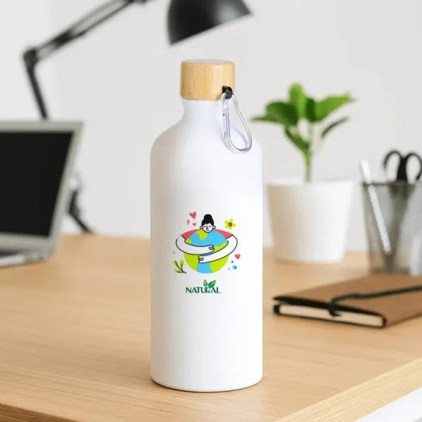GARRAFA EM ALUMÍNIO BRANCA - 1 LITRO