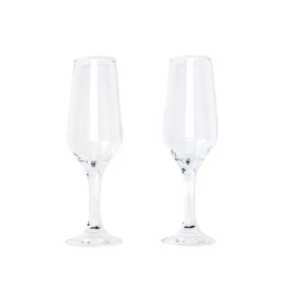 JOGO DE TAÇAS DE VIDRO P/ CHAMPAGNE 186 ML - 2 PÇS - NÃO ACOMPANHA A GARRAFA
