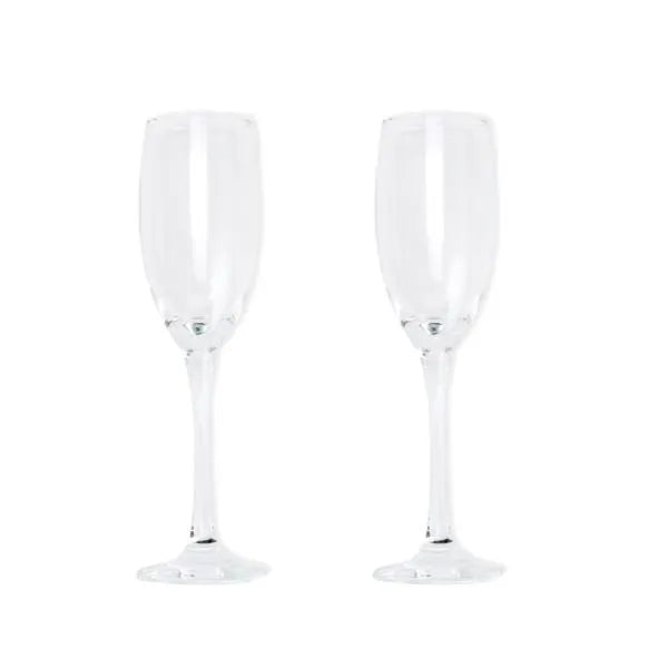 JOGO DE TAÇAS DE VIDRO P/ CHAMPAGNE 190 ML - 2 PÇS - NÃO ACOMPANHA A GARRAFA