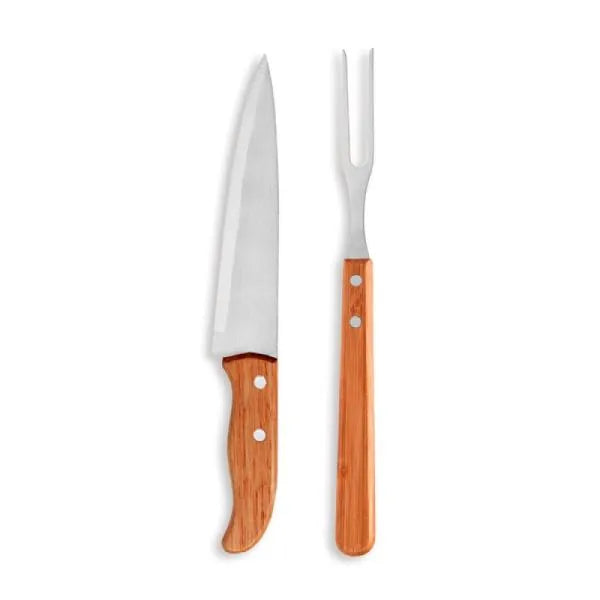 CONJ. DE GARFO E FACA 7" EM BAMBU / MADEIRA / INOX SPECIAL LINE - 2 PÇS