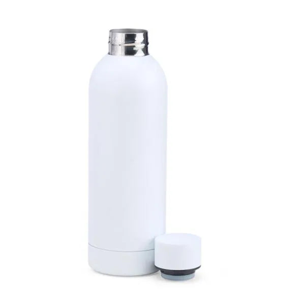 KIT GARRAFA, CADERNO E CANETA - BRANCO - 3 PÇS