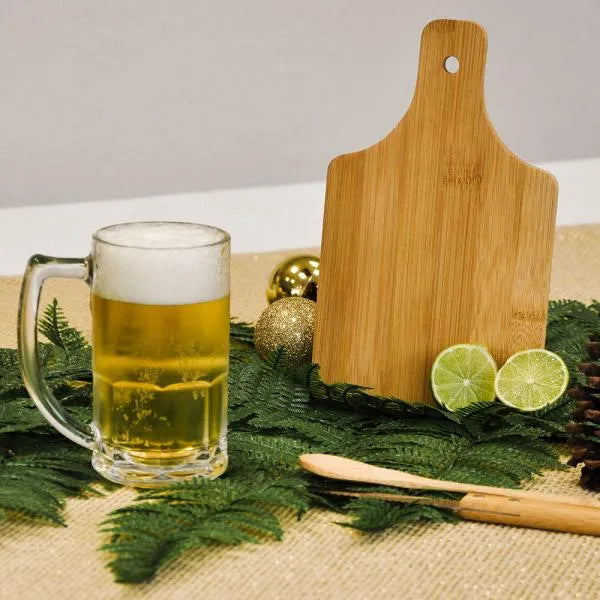 KIT PARA CAIPIRINHA E CHOPP EM BAMBU / MADEIRA- 4 PÇS