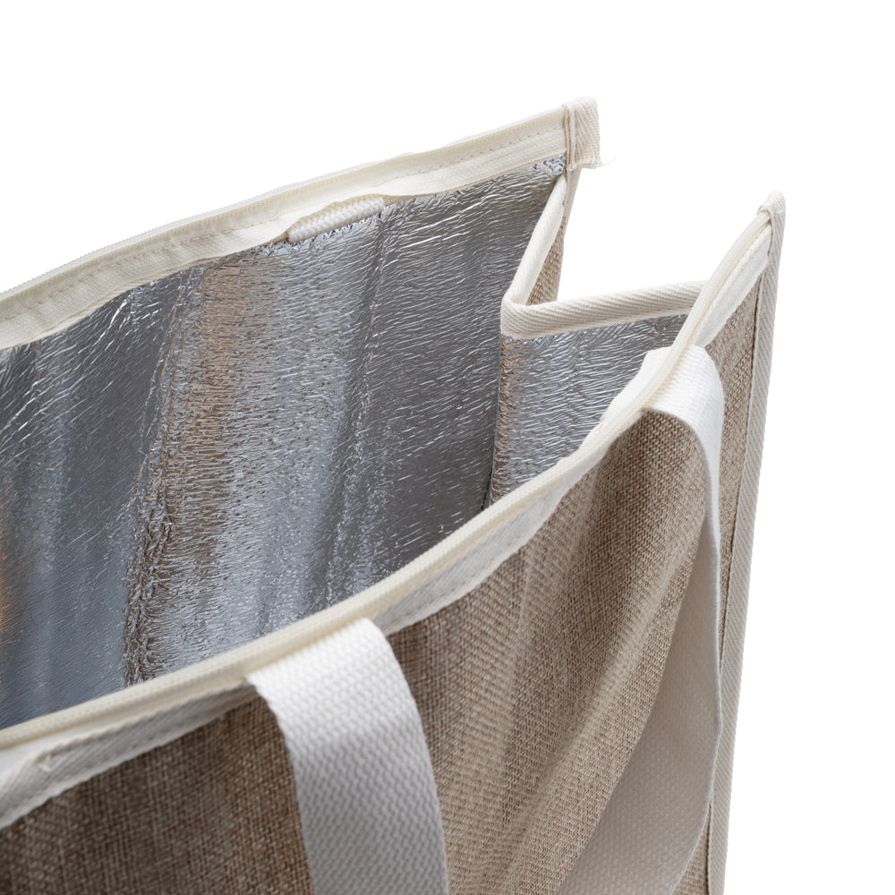 Bolsa Térmica em algodão e Juta sintética (34x34x16cm)