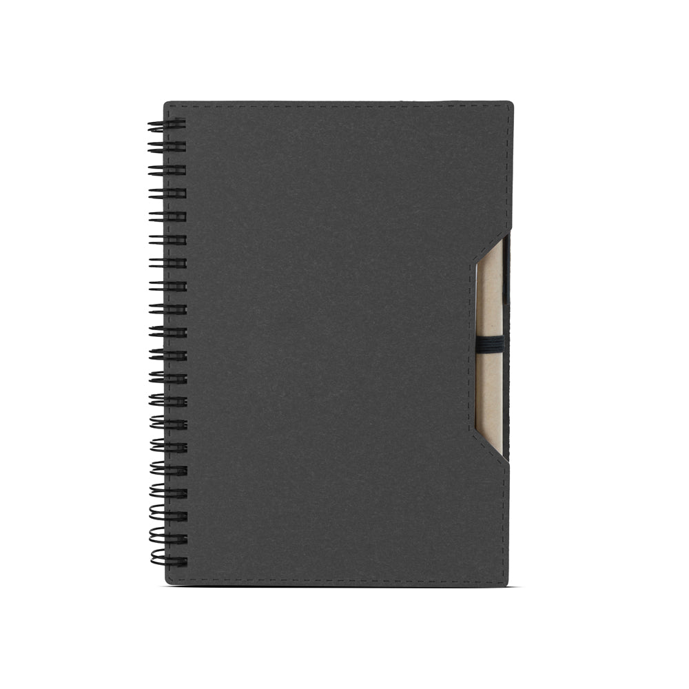Caderno capa em papelão reciclado com caneta