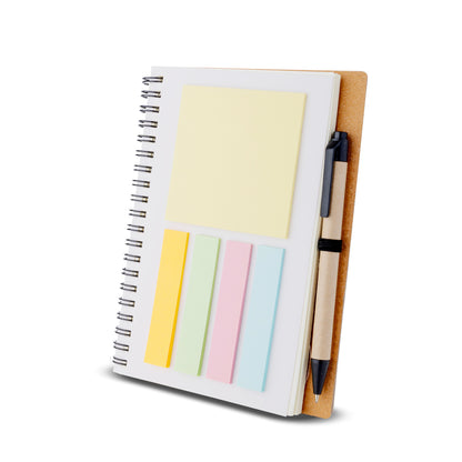 Caderno capa em papelão reciclado com caneta
