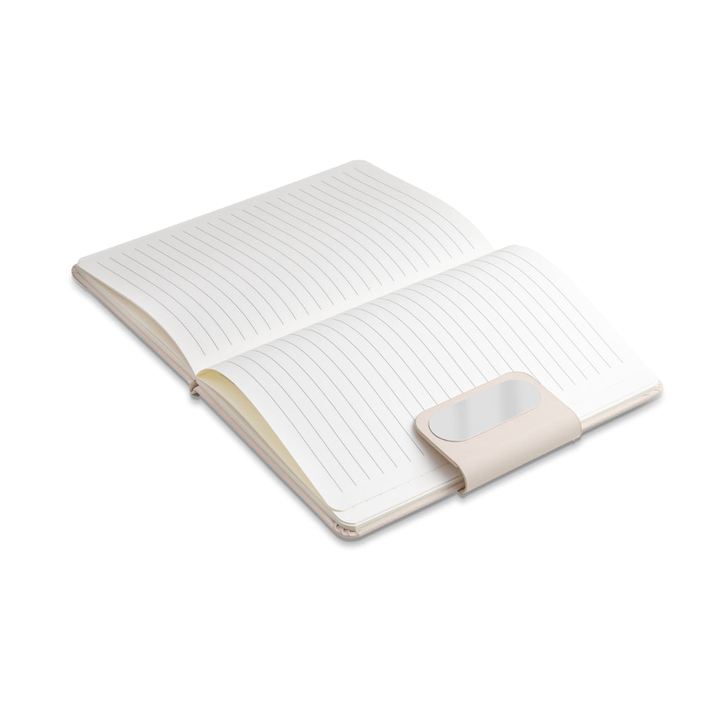 Caderno em PU com placa em metal