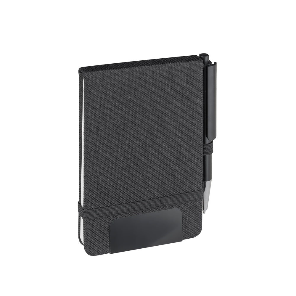 Mini caderno A6 em RPET com caneta