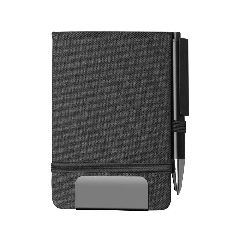 Mini caderno A6 em RPET com caneta