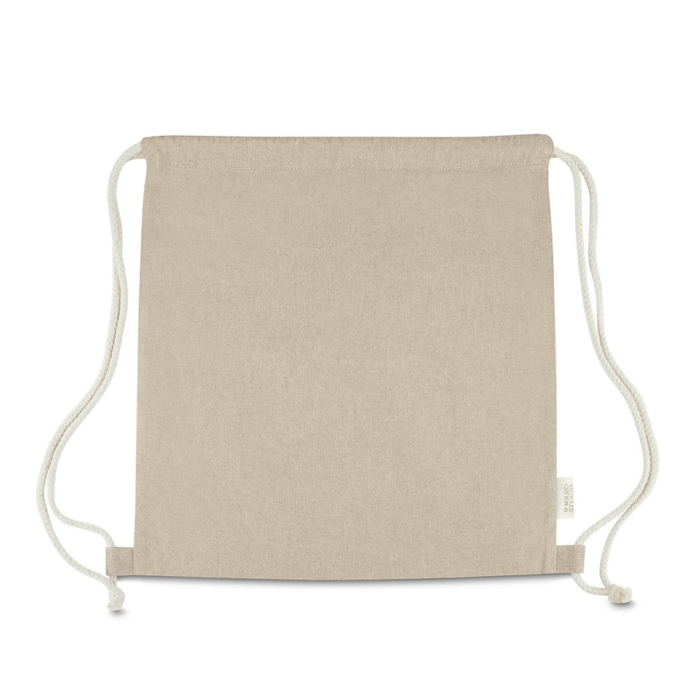 Sacola/Mochila em algodão mescla reciclado 140g/m²