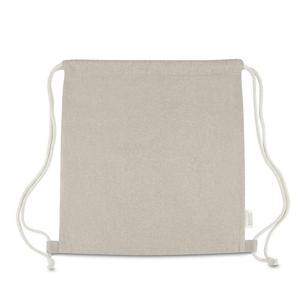 Sacola/Mochila em algodão mescla reciclado 140g/m²