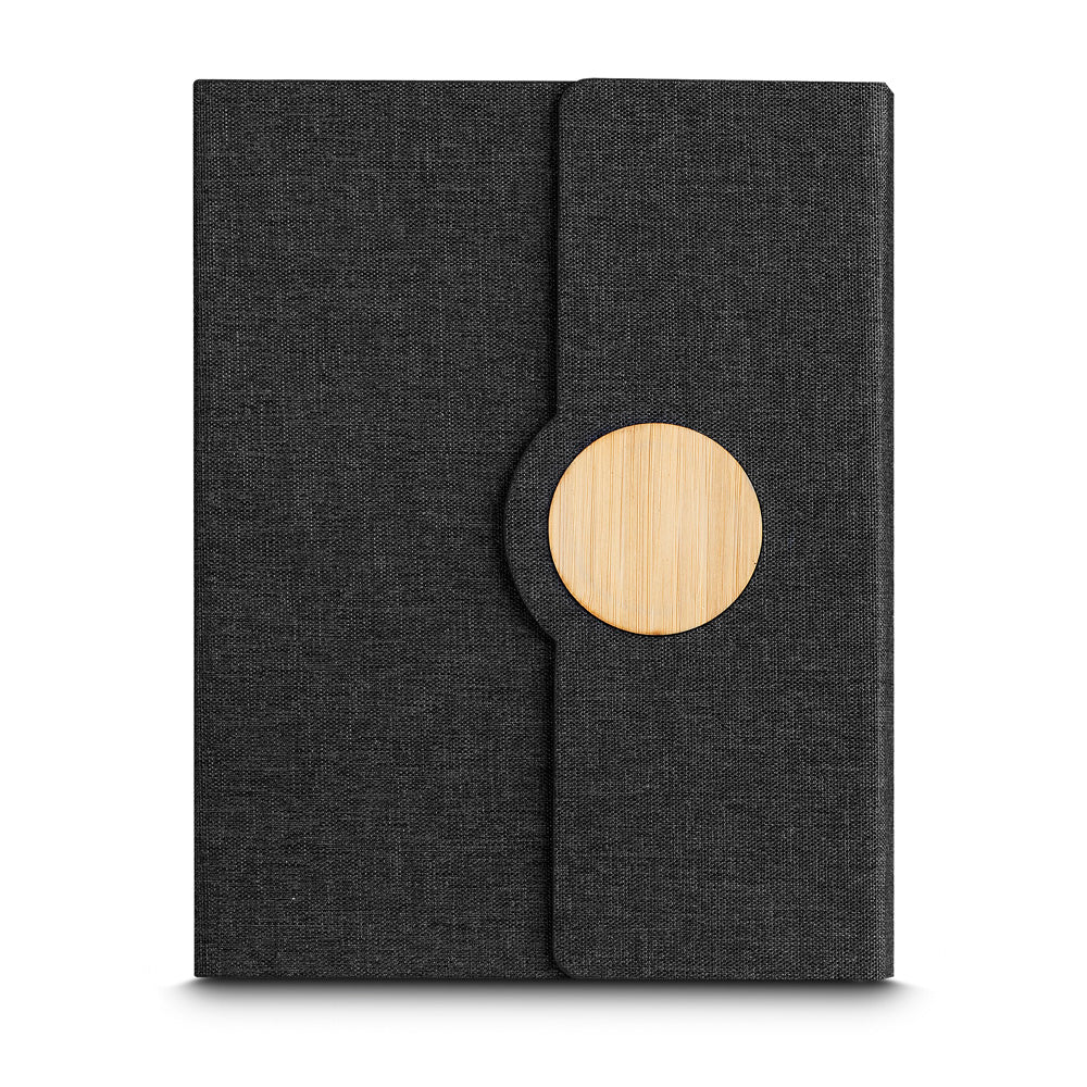 Caderno A5 Capa em RPET e Detalhe em Bambu