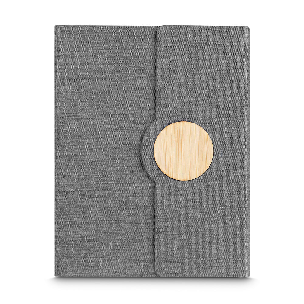 Caderno A5 Capa em RPET e Detalhe em Bambu