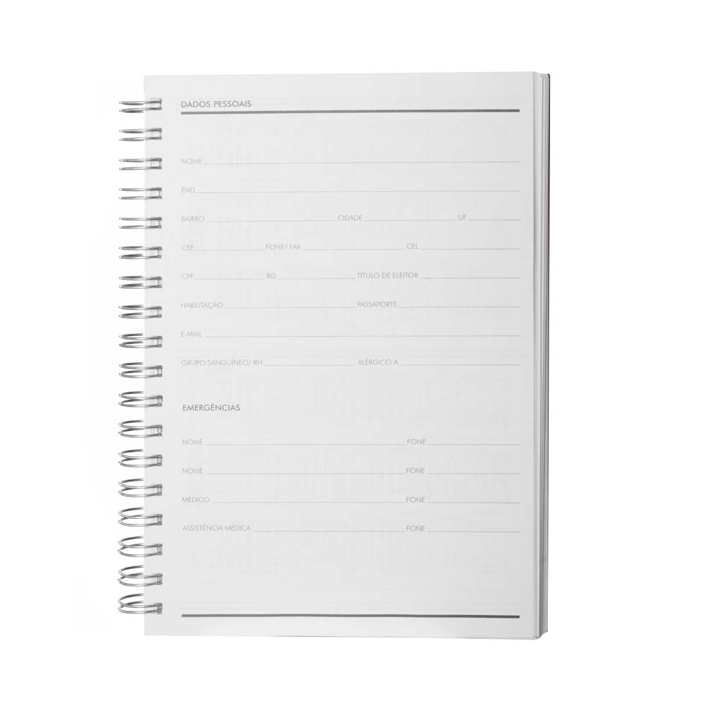 Caderno B5 planner capa em Percalux