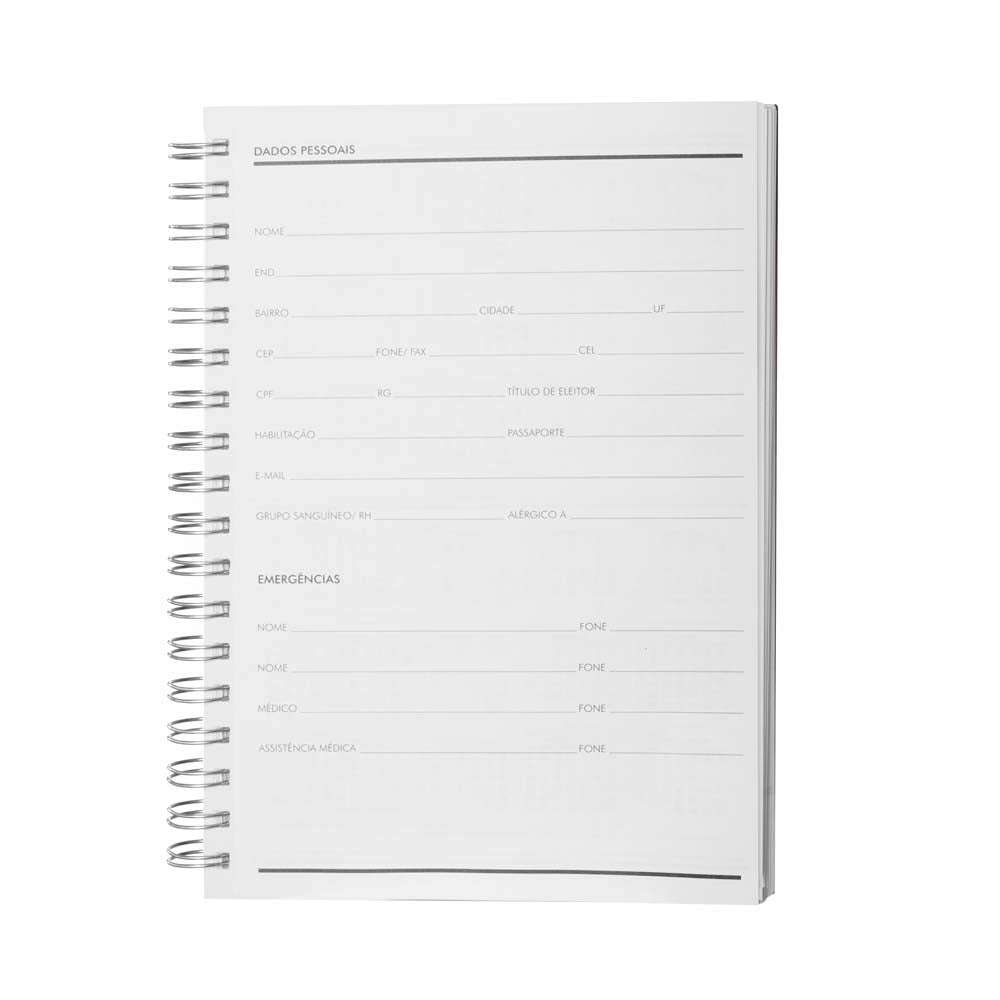 Caderno B5 planner capa em Percalux