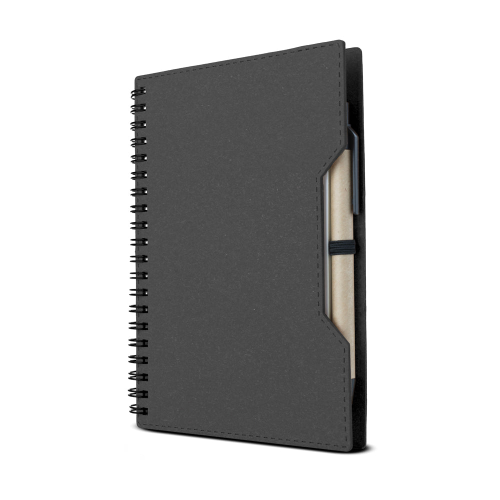 Caderno capa em papelão reciclado com caneta