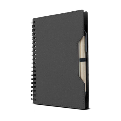 Caderno capa em papelão reciclado com caneta