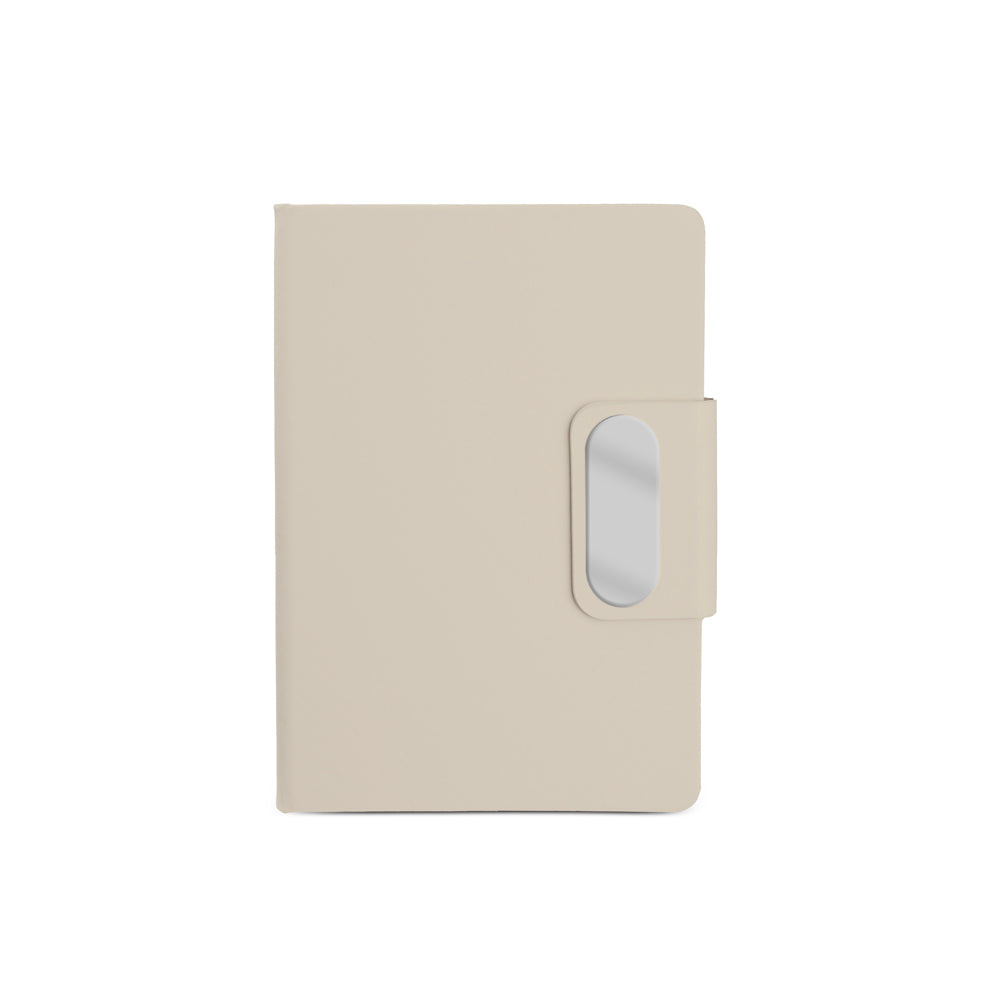 Caderno em PU com placa em metal