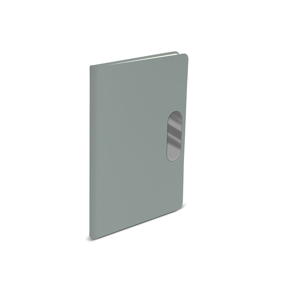 Caderno em PU com placa em metal