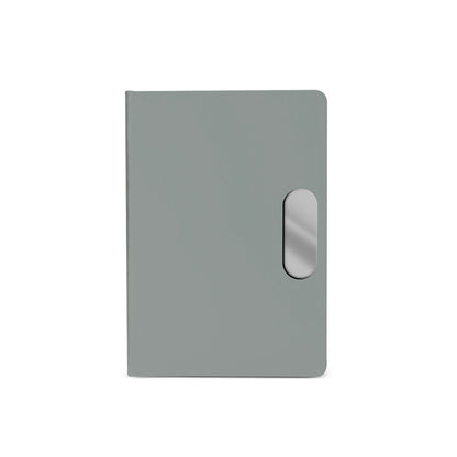 Caderno em PU com placa em metal