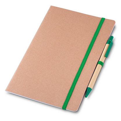 Caderno A5 capa em papel Kraft com caneta