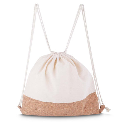 Sacola/Mochila em Algodão e Cortiça 140g/m² (39x37x8,5cm)