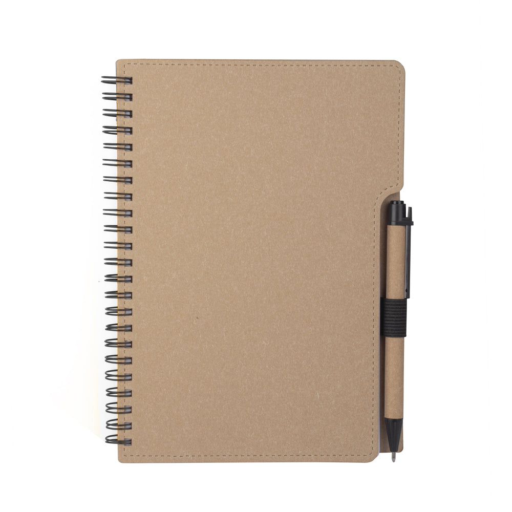 Caderno A5 Capa em Papelão Reciclado c/ Caneta