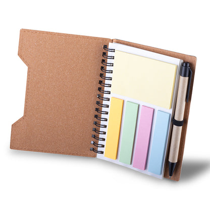 Caderno A6 capa em papelão reciclado com caneta