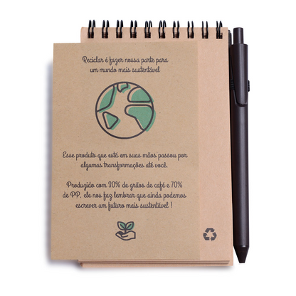 Mini Caderno A6 Capa em PP c/ Caneta