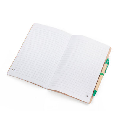 Caderno A5 capa em papel Kraft com caneta