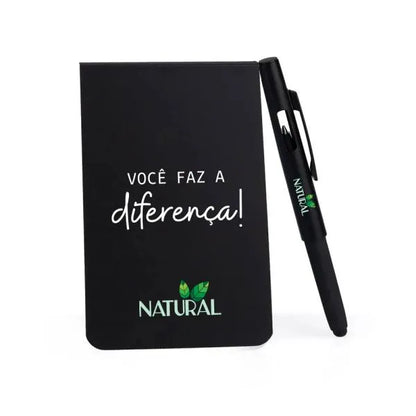 BLOCO PARA ANOTAÇÕES COM CANETA - PRETO