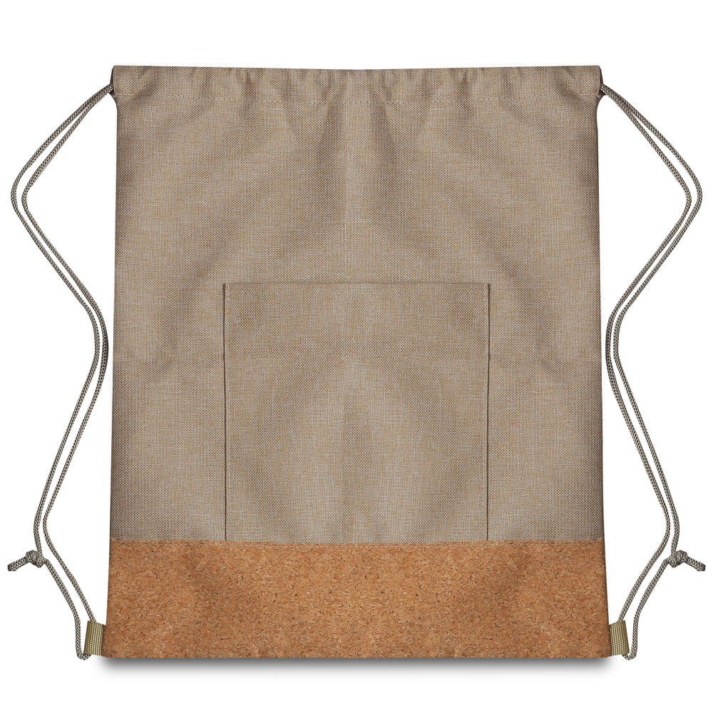 Sacola/Mochila em Poliéster 600D e Cortiça (34x38cm)