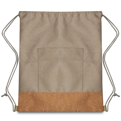 Sacola/Mochila em Poliéster 600D e Cortiça (34x38cm)