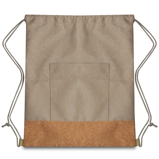 Sacola/Mochila em Poliéster 600D e Cortiça (34x38cm)