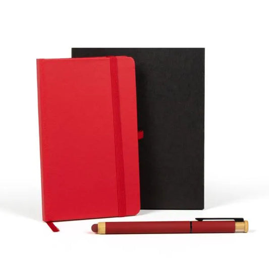 CADERNETA P/ ANOTAÇÕES COM CANETA - VERMELHO