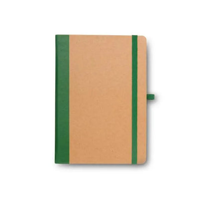 CADERNETA S/ PAUTA - 12,2X17CM - BEGE/VERDE