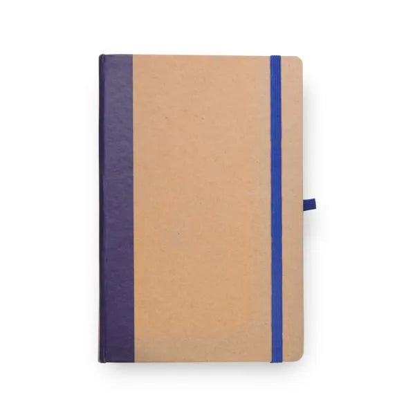 CADERNETA S/ PAUTA - 14X21CM - BEGE/AZUL