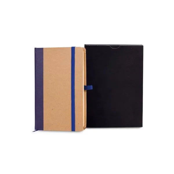 CADERNETA S/ PAUTA - 9,5X15,5 CM - BEGE/AZUL