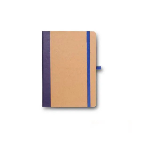 CADERNETA S/ PAUTA - 9,5X15,5 CM - BEGE/AZUL