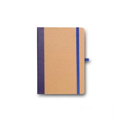 CADERNETA S/ PAUTA - 9,5X15,5 CM - BEGE/AZUL