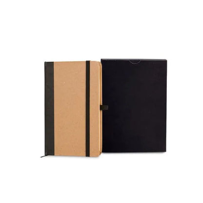 CADERNETA S/ PAUTA - 9,5X15,5 CM - BEGE/PRETO
