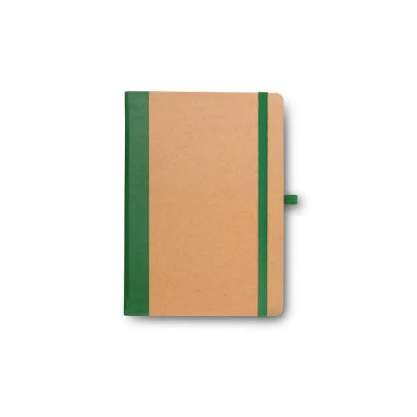 CADERNETA S/ PAUTA - 9,5X15,5 CM - BEGE/VERDE