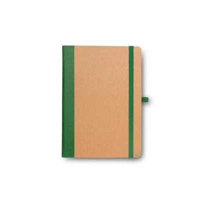 CADERNETA S/ PAUTA - 9,5X15,5 CM - BEGE/VERDE