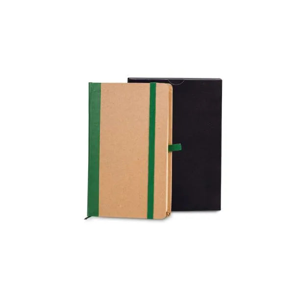 CADERNETA S/ PAUTA - 9,5X15,5 CM - BEGE/VERDE