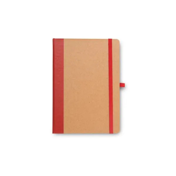 CADERNETA S/ PAUTA - 9,5X15,5 CM - BEGE/VERMELHO