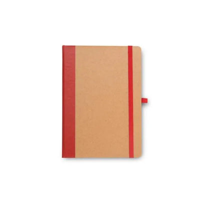 CADERNETA S/ PAUTA - 9,5X15,5 CM - BEGE/VERMELHO