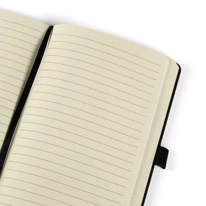 CADERNO FSC C/ PAUTA E ZÍPER - CAPA EM RPET PRETO - 14X21CM
