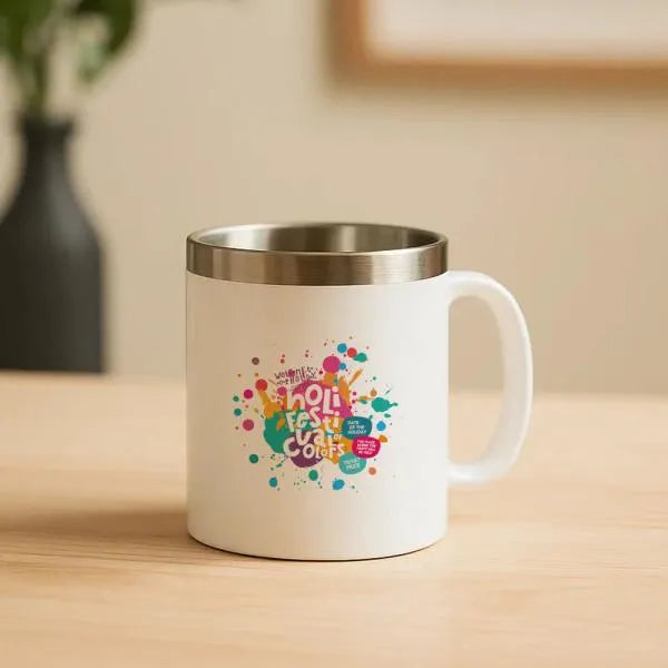 CANECA EM AÇO INOX/POLIESTIRENO - 300 ML