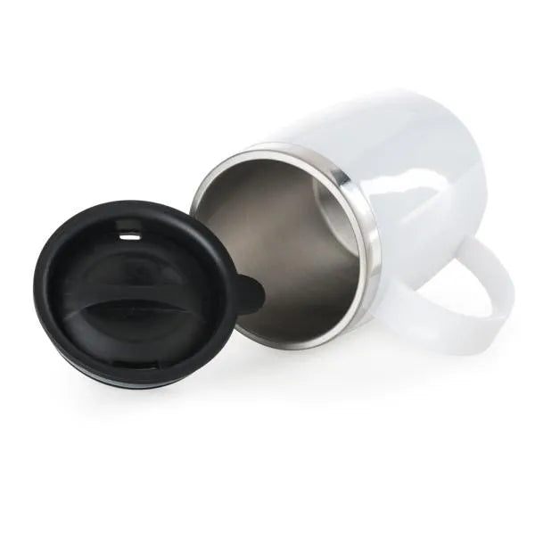 CANECA EM AÇO INOX / POLIESTIRENO - 400 ML