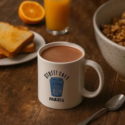 CANECA EM CERÂMICA BRANCA 270 ML COM CAIXA